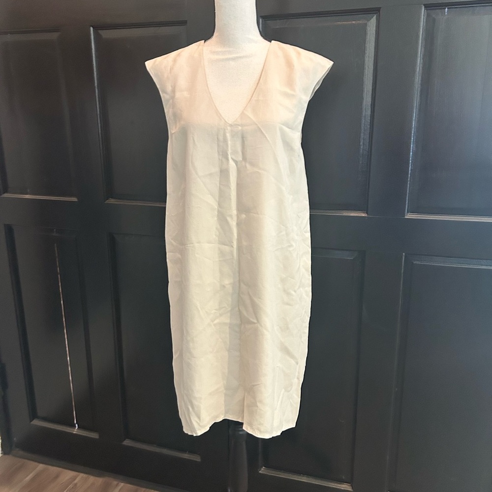 James Perse Cream Sleeveless V-Neck Dress NWT